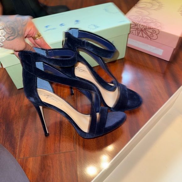 Vince Camuto Midnight Blue Strappy Heels - Picture 1 of 8